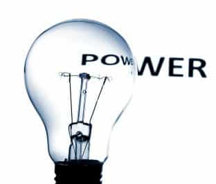 A light bulp with the word power